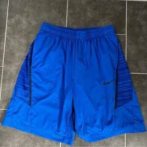 Nike Blue Dri Fit Elastic Waist Athletic Waist Basketball Shorts Medium